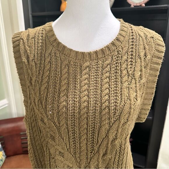 Rachel Zoe Olive Green Sweater Vest Size L - Picture 2 of 9